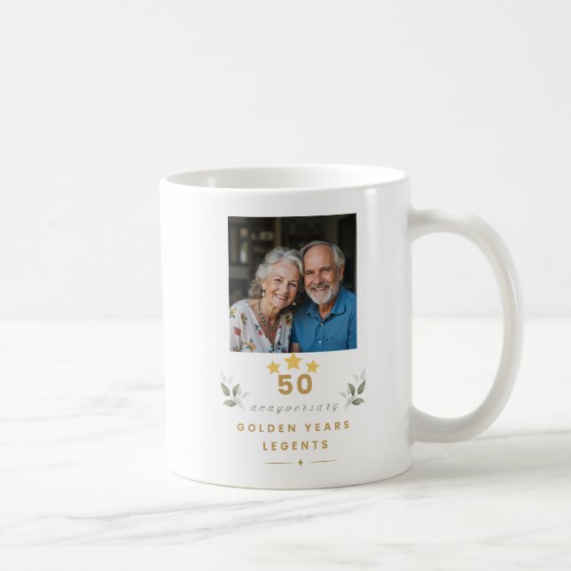 Taza De Café Personalized 50th Wedding Anniversary Mug (Derecha)