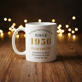 Taza De Café Personalized 70th Birthday 1956 Add Name Elegant