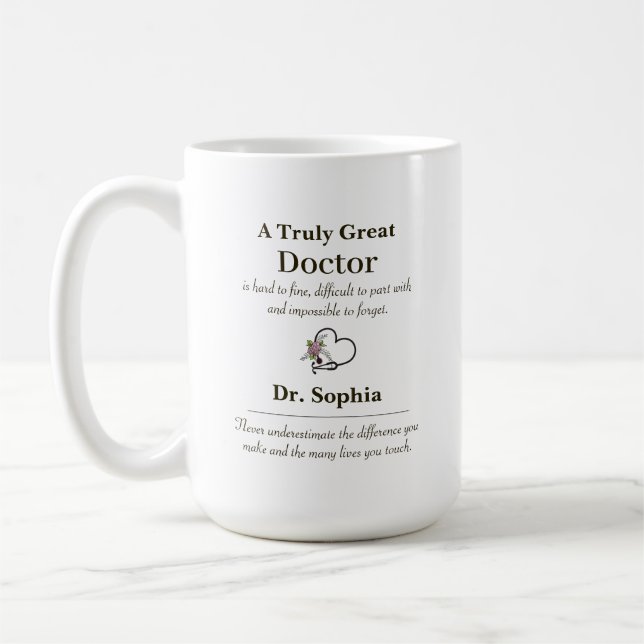 Taza De Café Personalized A Truly Great Doctor Appreciation  (Izquierda)