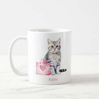 Taza De Café Personalized American Shorthair Cat Valentine's 