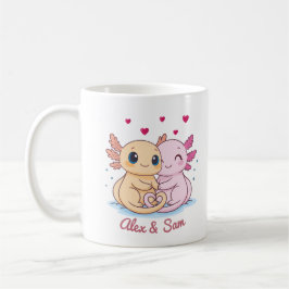 Taza De Café Personalized Axolotl Valentine Mug with Names