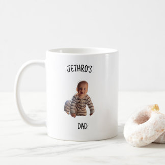 Taza De Café Personalized Baby Photo with Name Dad & Mom Sides