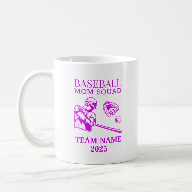 Taza De Café Personalized baseball mom  (Izquierda)