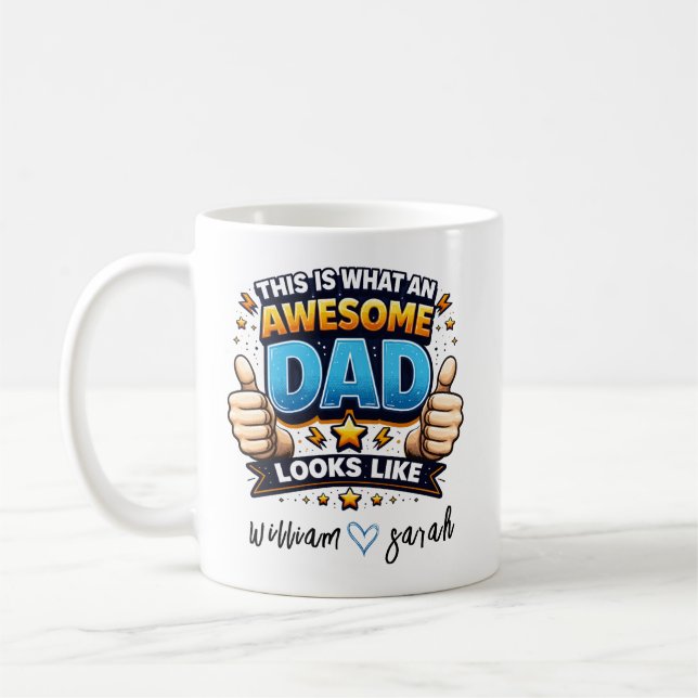 Taza De Café Personalized Best Daddy Ever | Custom Father’s Day (Izquierda)
