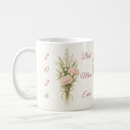 Taza De Café Personalized Best Mom Ever Floral Mother's Day