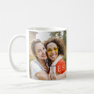 Taza De Café Personalized Besties Mug with Names and Photo