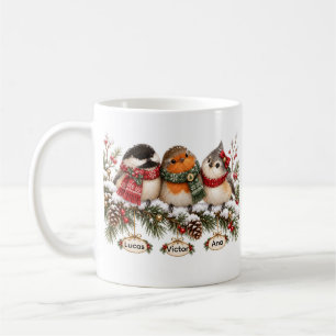 Taza De Café Personalized Bird Family Christmas Ornament Custom