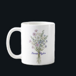 Taza De Café Personalized Birth Flower Aster Custom<br><div class="desc">Celebrate a special connection with our Watercolor Birth Flower Personalized Mug. Featuring a floral illustration that represents the unique beauty of their birth month, this mug blends artistic flair with everyday functionality. The soft, ethereal watercolor textures pop against the crisp ceramic, creating a piece that feels more like a work...</div>