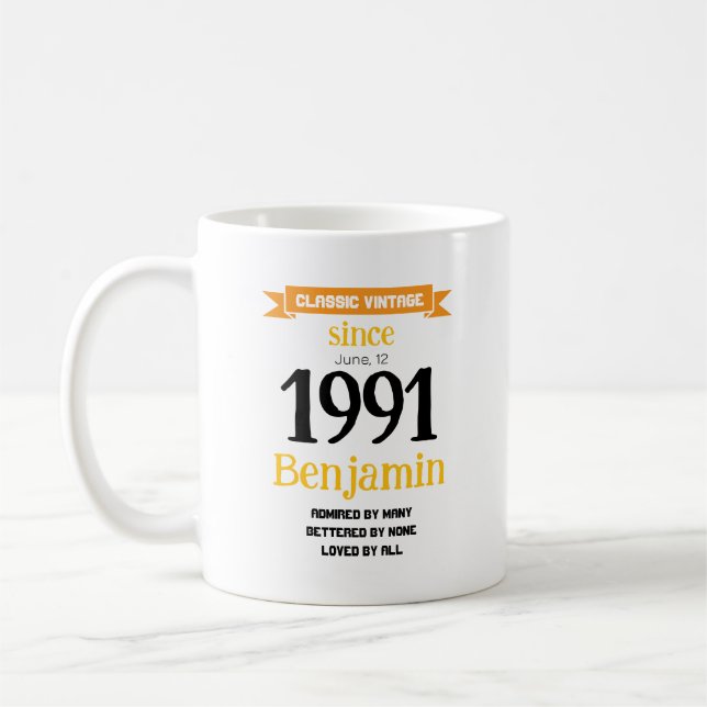 Taza De Café Personalized Birthday Gift (Izquierda)