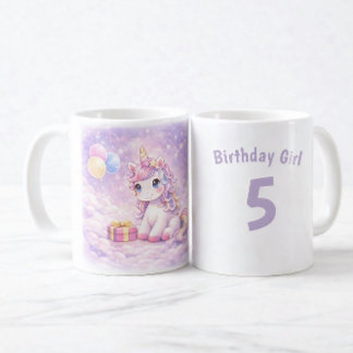 Taza De Café Personalized Birthday Unicorn Girl Mug