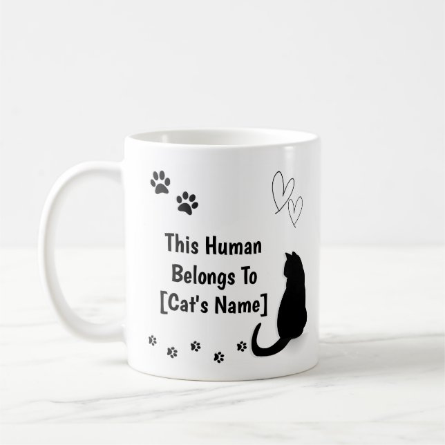 Taza De Café Personalized Black Cat Mug (Izquierda)