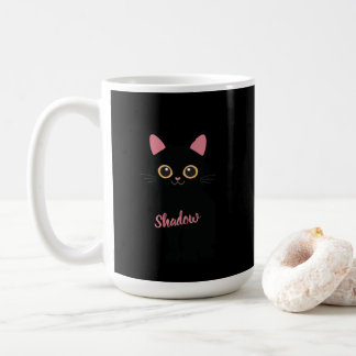 Taza De Café Personalized Black Cat Mug - Gift For Cat lovers