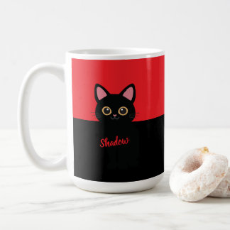 Taza De Café Personalized Black Cat Mug - Gift For Cat lovers