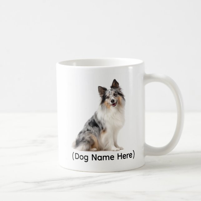 Taza De Café Personalized Blue Merle Sheltie I Own You (Derecha)