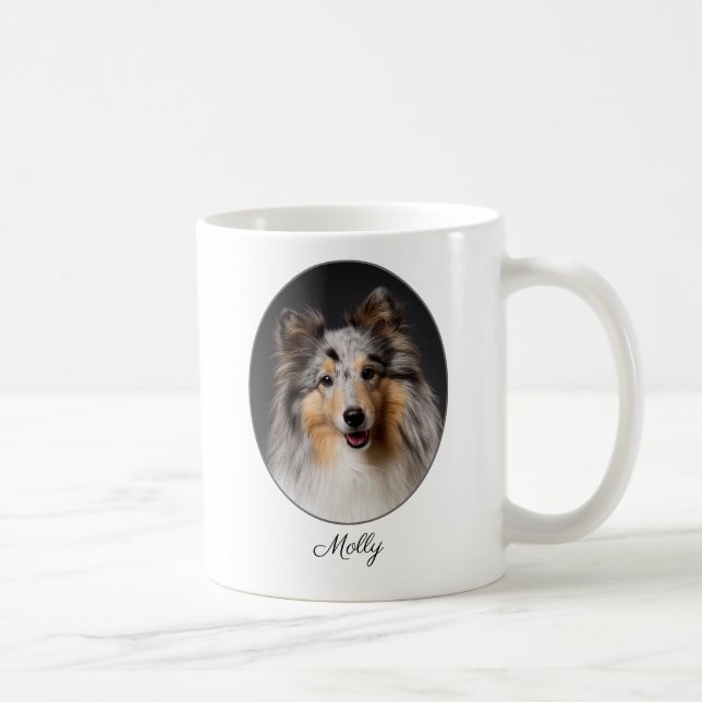 Taza De Café Personalized Blue Merle Sheltie Love (Derecha)