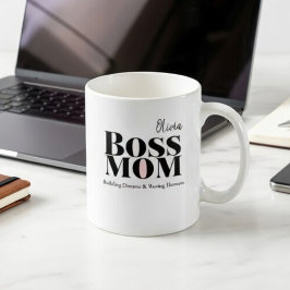 Taza De Café Personalized Boss Mom Mug – Custom Strong Mom Gift