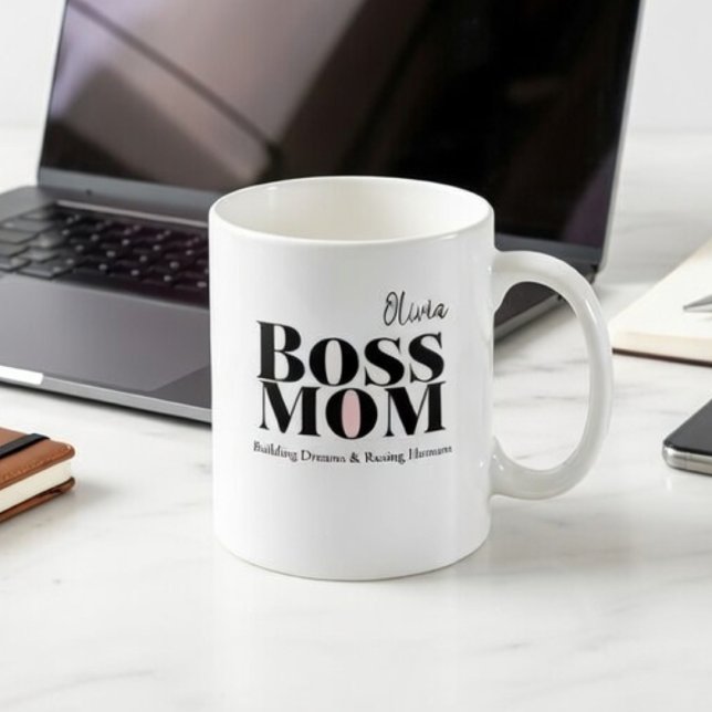 Taza De Café Personalized Boss Mom Mug – Custom Strong Mom Gift (Subido por el creador)