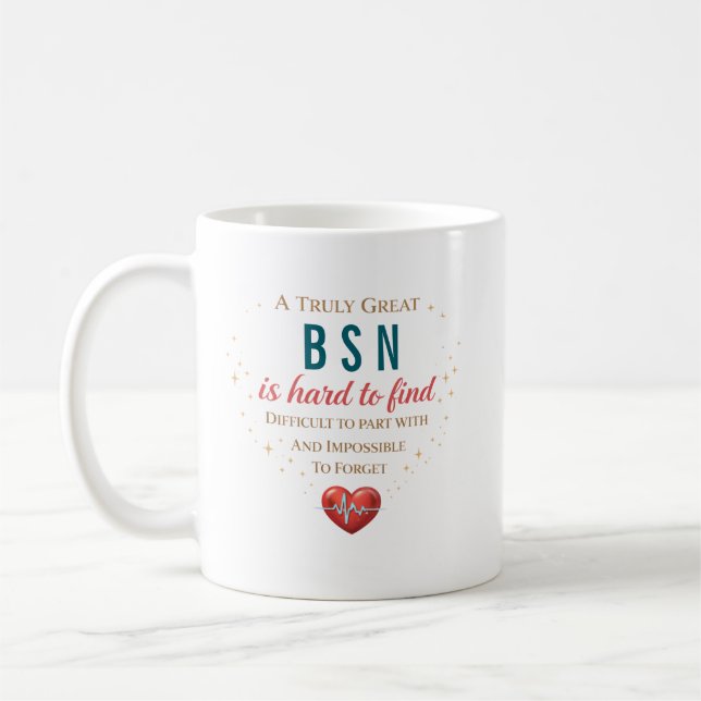 Taza De Café Personalized BSN Nurse Appreciation Quote (Izquierda)