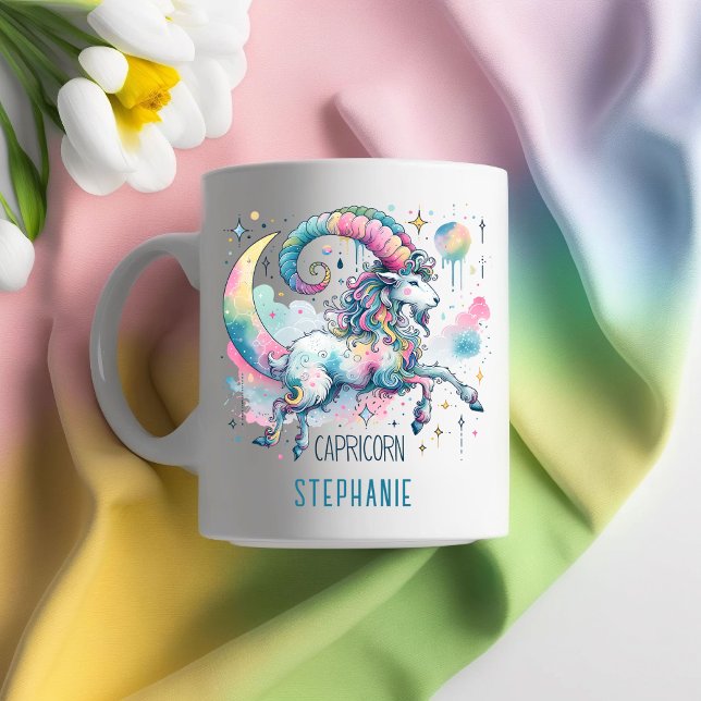 Taza De Café Personalized Capricorn Zodiac Goat Astrology (Personalized Capricorn Zodiac Goat Astrology Coffee Mug)