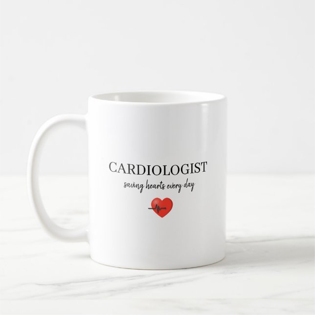 Taza De Café Personalized Cardiologist Saving Hearts Every Day  (Izquierda)