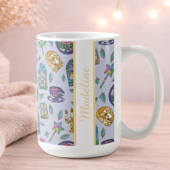 Taza De Café Personalized Cats Beauty and the Beast Book Girl (Subido por el creador)