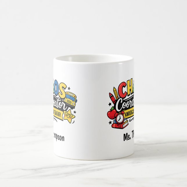 Taza De Café Personalized Chaos  Coordinator Teacher  (Centro)