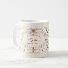 Taza De Café Personalized Cherry Bow Mug