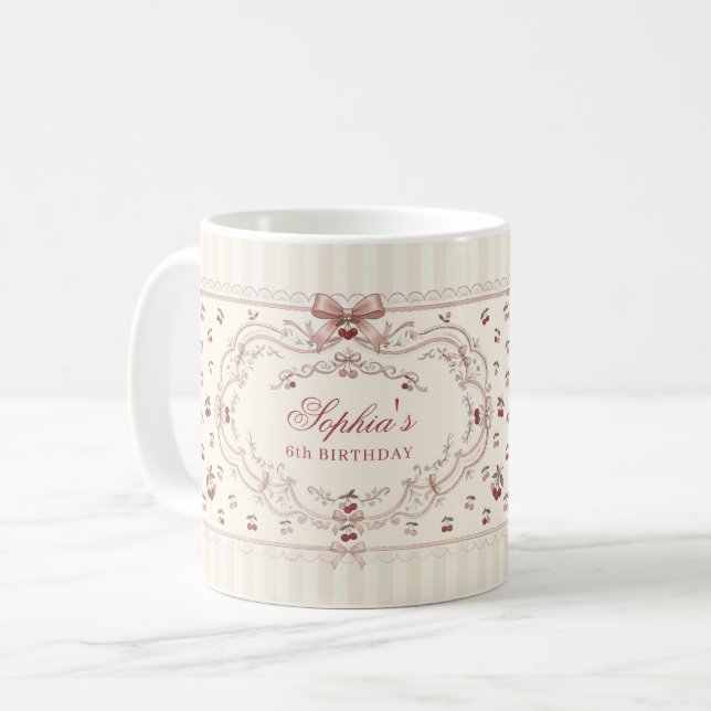 Taza De Café Personalized Cherry Bow Mug (Anverso izquierdo)