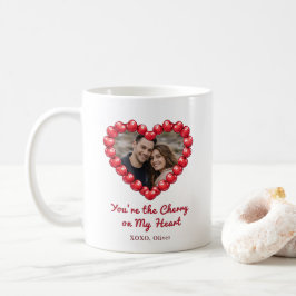 Taza De Café Personalized Cherry Heart Photo 