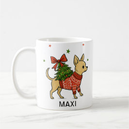 Taza De Café Personalized Chihuahua Christmas Tree Dog