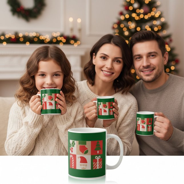 Taza De Café  Personalized  christmas collage  elegant script (Subido por el creador)