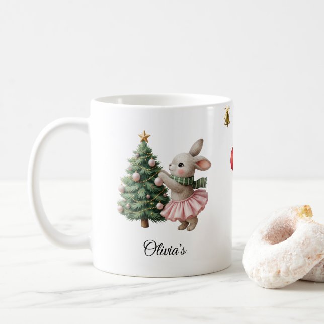 Taza De Café Personalized Christmas Mug Custom Name Holiday Cup (Con donut)