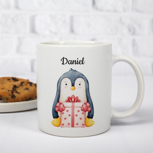 Taza De Café Personalized Christmas Mug With A Cute Penguin  (Subido por el creador)