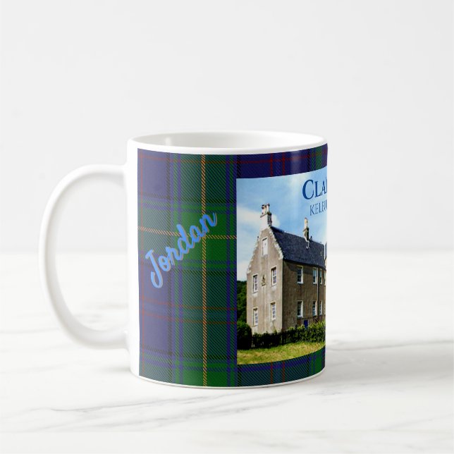 Taza De Café Personalized Clan Boyle's Kelburn Castle & Tartan (Izquierda)