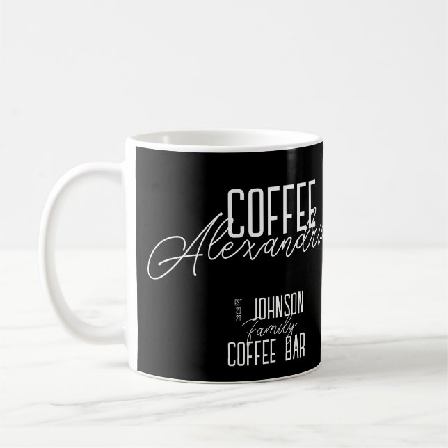 Taza De Café Personalized Coffee Bar Black and White (Izquierda)