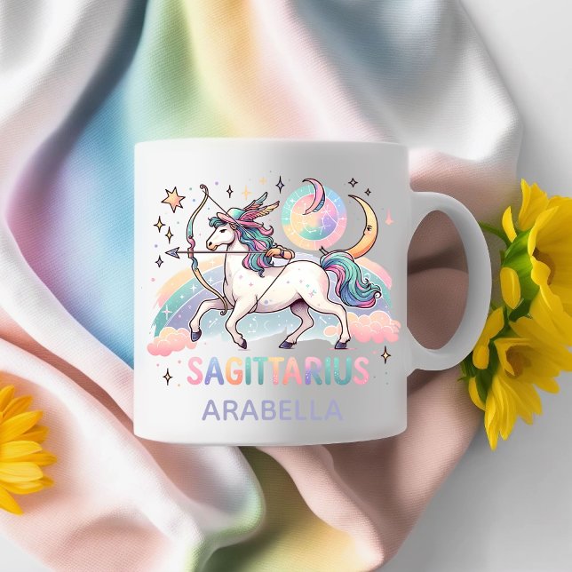 Taza De Café Personalized Colorful Sagittarius Zodiac Astrology (Personalized Colorful Sagittarius Zodiac Astrology Coffee Mug)