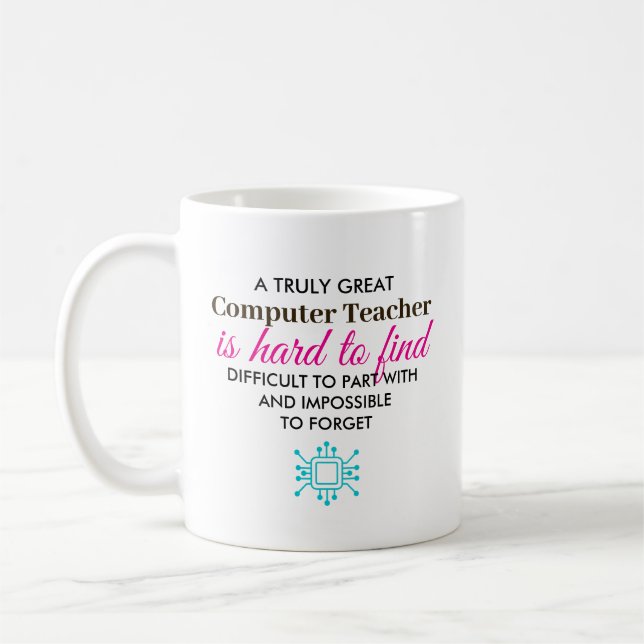 Taza De Café Personalized Computer Teacher Appreciation Gift (Izquierda)