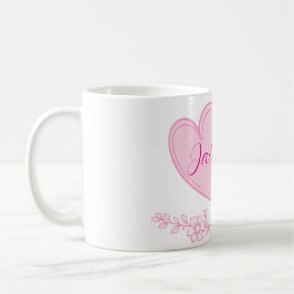 Taza De Café Personalized Couple Hearts Romantic Floral Name 