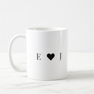 Taza De Café Personalized Couple Initial Mug | Heart Initial
