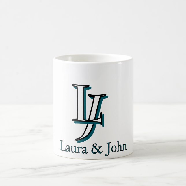 Taza De Café Personalized Couple Initials Mug Valentine Gift (Centro)