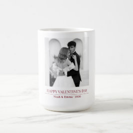 Taza De Café Personalized Couple Names & Year - Elegant Photo 