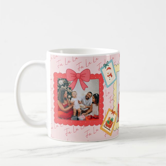Taza De Café Personalized Cute Christmas Photo Collage  (Izquierda)