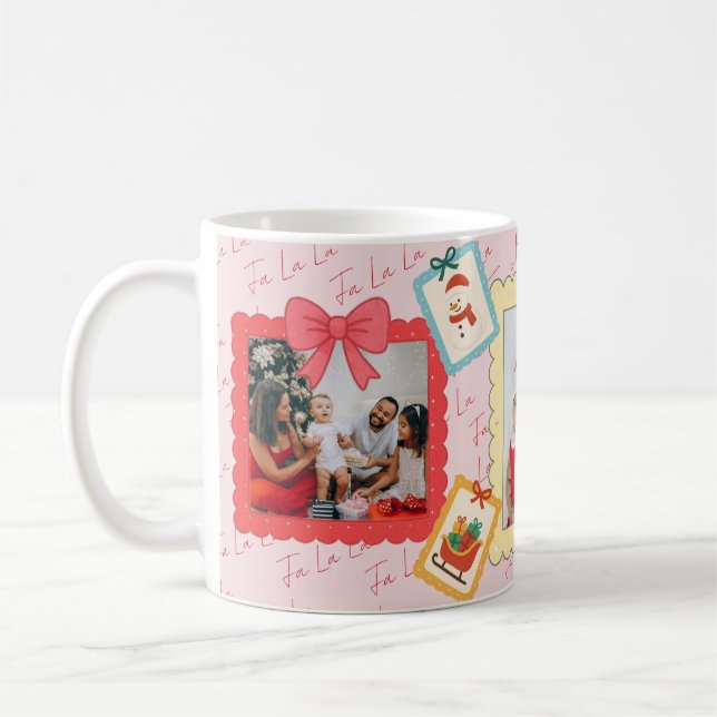 Taza De Café Personalized Cute Christmas Photo Collage  (Izquierda)