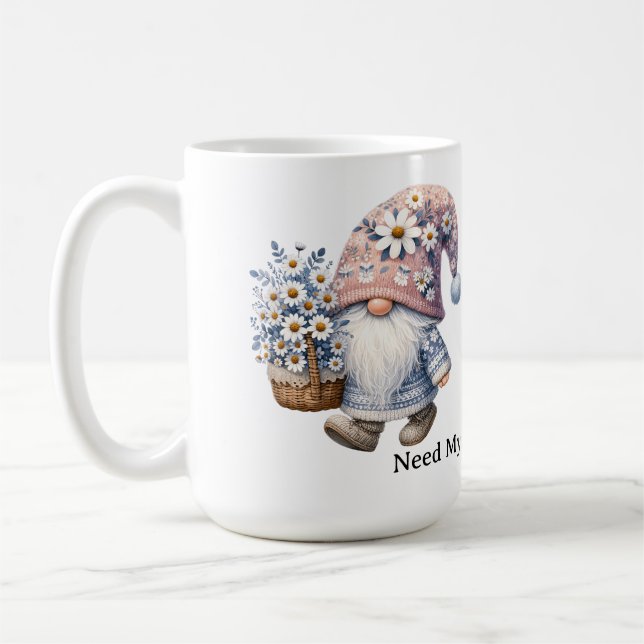 Taza De Café Personalized Cute Daisy Flower Gnome Women's (Izquierda)