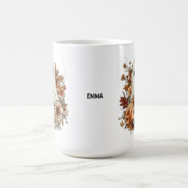 Taza De Café Personalized Cute Ghost and Black Cat Autumn Mug