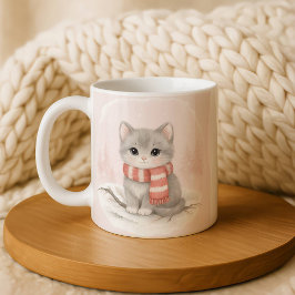 Taza De Café Personalized Cute Kitten Winter Mug