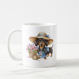 Taza De Café Personalized Dachshund Garden Mug | Cute Dog Garde