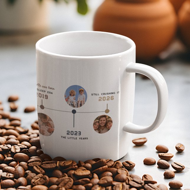 Taza De Café Personalized Dad Timeline Photo Story (Subido por el creador)