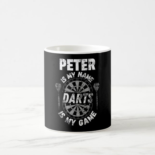 Taza De Café Personalized dart players named Peter shirts (Centro)
