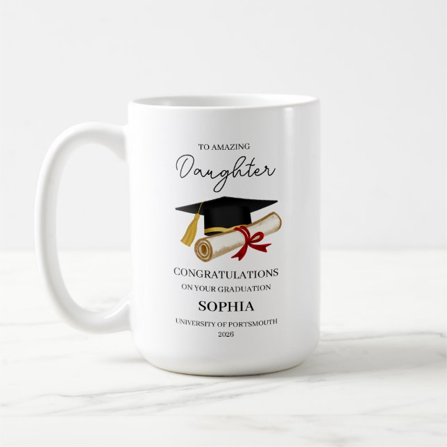 Taza De Café Personalized Daughter Graduation Keepsake  (Izquierda)